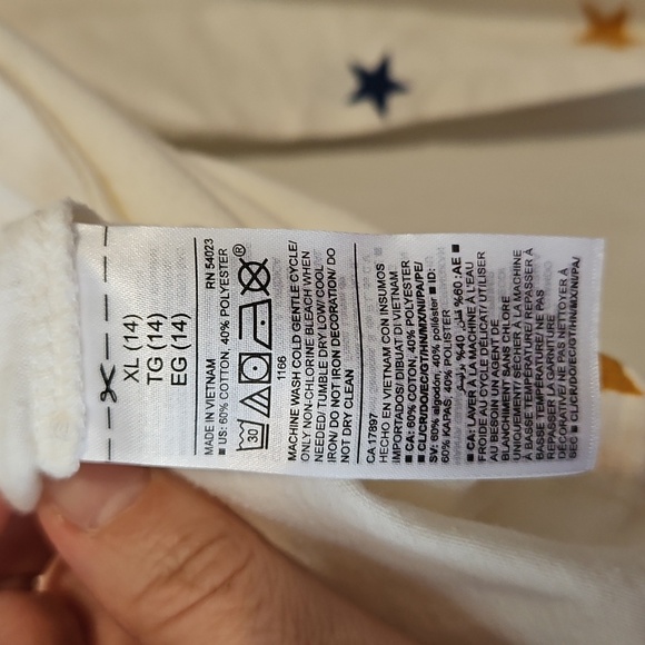 Old Navy Star Print Drawstring Waist Long Sleeve Top Girls XL (14) - Picture 6 of 8